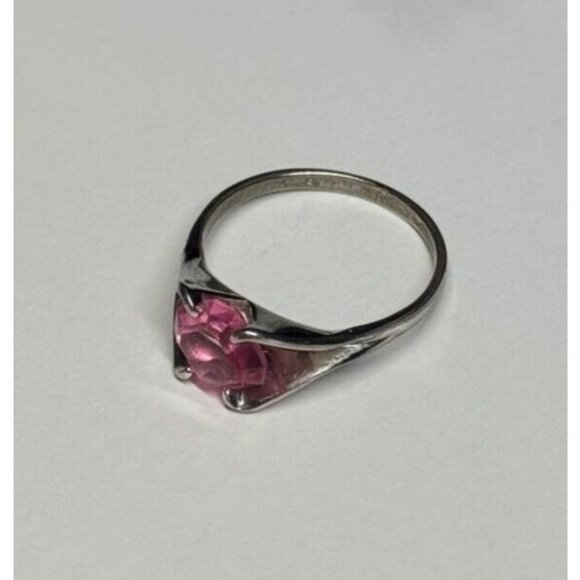 925 STERLING SILVER PINK TOPAZ RING SIZE 5 - Picture 6 of 9